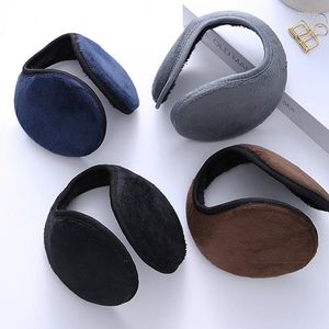 Berets Korean Fashion Unisex solide Winter Ohrschernungen weiches verdickteres Plüschohrbedeckung Beschützer Muff Wickelbandwärmer Ohrklappe für Männer