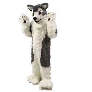 2022 Maskottchen Puppenkostüm Halloween Grauer Wolf Fuchs Husky Hund Fursuit Maskottchen Kostüm Anzüge Party Spiel Kleid Outfits Karneval Weihnachten Ostern Erwachsene Größe