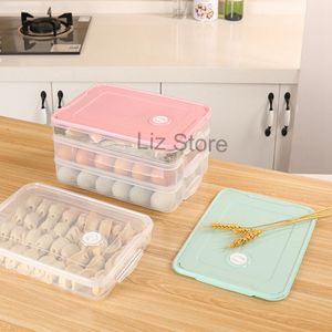 Frozen Dumplings Box Refrigerator Food Crisper Container Kitchen Dumpling Wonton Storage Box Stackable Microwave Foods Boxes TH0598