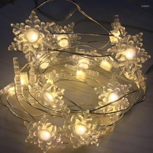 Stringhe 3M 30leds Filo di rame Fiocchi di neve Led String Fata Luce Festa di Natale Casa Matrimonio Giardino Ghirlanda Decorazioni natalizie Luci