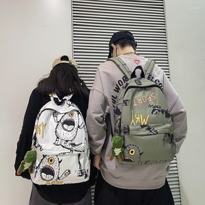 Backpack Lady Fashion Graffiti Mulheres à prova d'água Livro Bolsas de menino Laptop Nylon Men Girl Student Male School Bag Cool