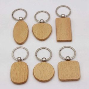 Beech KeyChain Party levererar Spot Blank Solid Wood Keychains Wood Custom Creative Holiday Gift 700st DAJ505