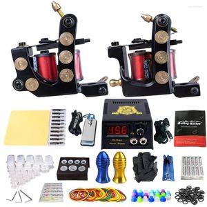 Tattoo Guns Kits Solong Chine Gun Machine Set Power Supply Foot Pedal Needles Grips Body Arts Supplies TK202-26