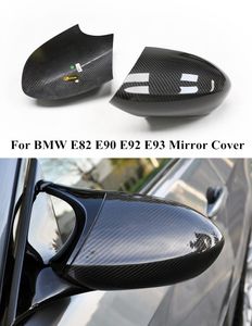 2 PCS Auto Side Mirror Cover Caps for BMW 1M E82 E90 E92 E93 M3 Carbon Fiber Rearview Wing Shell Car Accessories
