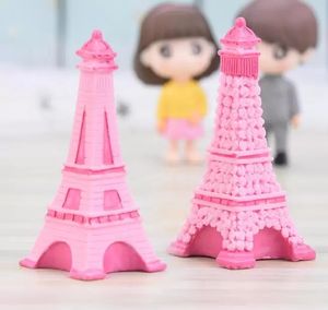 Itens de novidade Eiffel Tower Resin Craft Miniature Fairy Garden Desktop Room Decoração Micro Paisagem Acessório Cactus Planter Gift