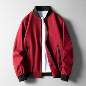 Men's Jackets Men Bomber Jacket Solid Color Ribbed Neckline Streetwear Autumn Winter Stand Collar Cuff Coat For Travel Male Clothing