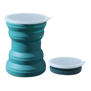 Silicone Collapsible Travel Cup Coffee Drinkware 320ML Portable Heat Resistant Foldable Mug with Lid