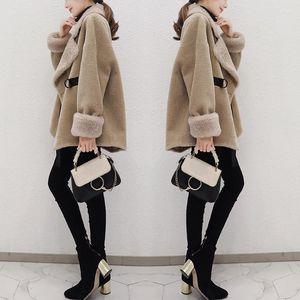 Women's Fur Ladies Autumn/winter 2022 Lapel Warm Coat Loose And Fashionable Single Button One-piece Grained Plush Female Wool