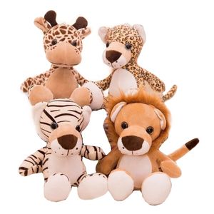 Симпатичная лесная наполненная игрушечная игрушка джунгли свадебный бросок детского подарка Claw Machine Doll Giraffe Lion Tiger Leopard D32