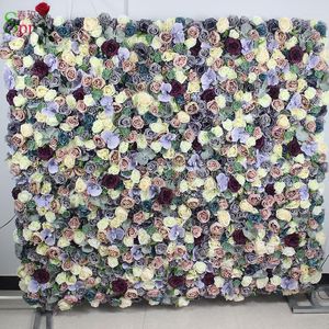 Dekorativa blommor SPR Design av hög kvalitet 3D London Flower Wall Wedding Backdrop Artificial Rose Hortangea Arrangemang