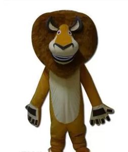 Fabrikverkauf heißer Madagaskar-Löwe Alex Cartoon-Maskottchen-Kostüm Schulmaskottchen Charakter Männerkostüme für Jungs schnelles Schiff