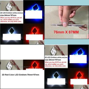 Autoabzeichen LED Aufkleber Logo Abzeichen Emblem 2D Licht Lampe 12V Weiß Rot Blau Farbe für Mitsubishi Drop Lieferung 2022 Handys Motorrad DHPDD