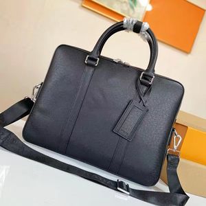 New Men Shoulder Briefcase Black Leather Designer Handbag Business Laptop Bag Messenger Bags With Nameplates Totes Men s Luggage Computer Handbags CM