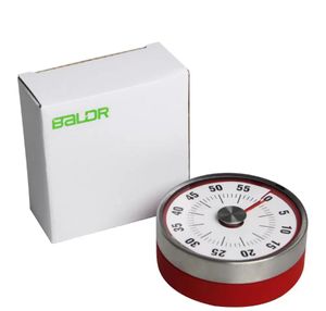 Baldr 8cm Mini Mechanical Countdown Kitchen Timers Tool Stainless Steel Round Shape Cooking Time Clock Alarm Magnetic Timer Reminder Wholesale FY5636