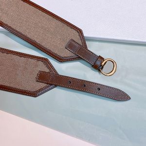 Buckle de fivela dourada de couro com cintura de cintura marrom aro de couro/lona de 70 mm de designer de moda de largura cintos de vestido