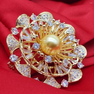 Colares pendentes Flor Micro broche dourado Acessórios para suéter de casamento Fuckle Large Half Ball