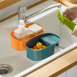 Saddle type Kitchen Drain Basket Sink Vegetable Peel Draining Rack Multi-purpose Storage PP Material Waste Baskets 2 Styles RRA193