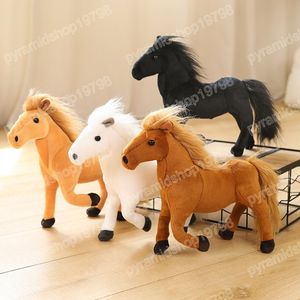 26 cm de cavalo realista de cavalos de pel￺cia criativa Creative Bhefe Simulation Bones de boneca de boneca macia de bonecas de anivers￡rio de anivers￡rio Decora￧￣o de casa