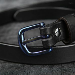 Belts Women's Titanium Alloy Belt Buckle Leather Needle Fashionable Simple Head Layer