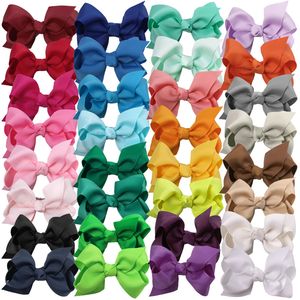 Baby Barrettes Spring Summer Ny 3-tums Fashion Simple Girls Bow Clip Solid f￤rg Ribbade h￥rtillbeh￶r barn Tiara Fabrik Direktpris Koncessioner