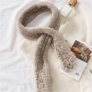 Hats Scarves Gloves Sets Autumn And Winter 2022 Super Beautiful Woven Mink Scarf Hair Small Fur Bib Real Wool Plush Female