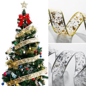 Strings de luzes de fadas LED de suporte de bateria 1m 2m 4m 5m 10m Ribbon Arcos de fita com ornamentos de árvore de Natal LED decoração de ano novo