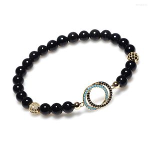 Braccialetti con ciondoli 6 mm Agata nera Preghiera Mala Perline Bracciale Gioielli Ciondoli regalo Design di gioielli di lusso con perline