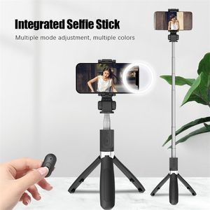 Selfie Monopods Fangtuosi Kablosuz Bluetooth Selfie Stick, Ring Light Pography LED LEAD LAMP RIME Canlı Video Akışı 221025