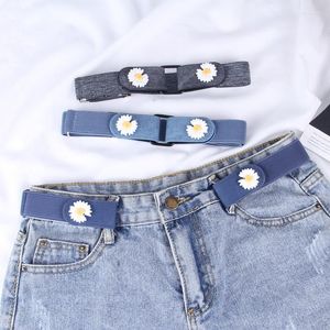 Cintos da cintura elástica sem fivela de fivela para mulheres Botão de alongamento ajustável Belt Belt invisível jeans jeans sem costura