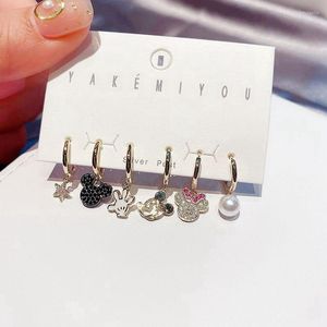 Dangle Earrings Cute Mouse Wholesale For Women Charm Six Piece Sets Korean Jewelry 2022 Trendy Wedding Gift Lovely Anime Accessories
