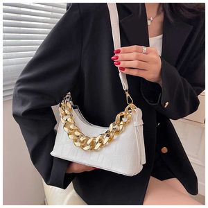 Abendtaschen Damentasche 2022 Trend Einkaufstasche Retro Casual Frauen Totes Schultertaschen Weibliches Leder Einfarbige Kette Handtasche Bolso Mujer T221022