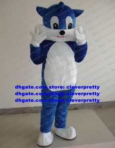 Blue Cat Mascot Costume Mascotte Moggie Kitten Adult Cartoon Character Outfit Suit Cartoons Props Commercial Strip Drive No.1337