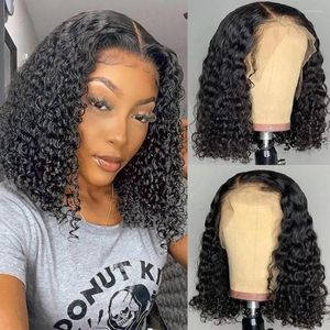 Curly Bob Lace Front Wigs for Women Kinky 13x4 Frontal Wig Glueless Remy Brazilian Human Hair
