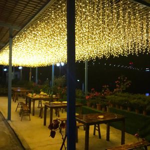 Corde 3.5m Natale Outdoor LED String Light Icicle Droop Curtain Fairy Lamp Halloween Party Fondali Decorazione impermeabile