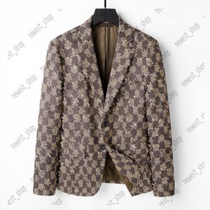 Western clothing mens Blazers designer autumn luxury outwear coat slim fit grid striped plaid geometry patchwork coats Male dress suit