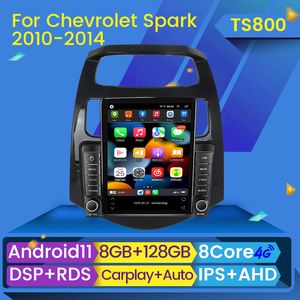 Android 11 IPS Car DVD Rádio para Chev Spark Beat Matiz Creative 2010-2014 Tesla Style Navigation GPS Multimedia Video Player BT