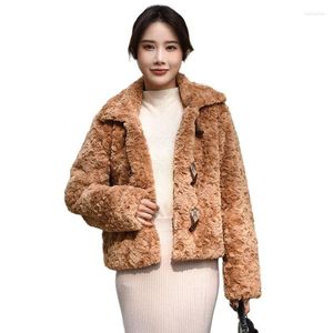 Women's Fur Women's Faux Mink Coat 2022 Autumn Winter Plush Tops Female Sheep Shearing Jacket Ladies Short Integration 7XL