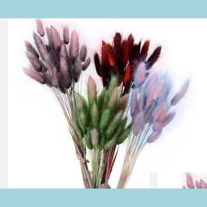 Dekorative Blumen Kränze 100 Teile/los Natürliche Farbverlauf Getrocknete Blumen Brautstrauß Ostern Home Dekorationen Kaninchen Schwanz Gras Tropfen Dhmjd