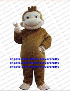 Curious George Monkey Mascot Costume Adult Cartoon Character Outfit Suit Entertainment Performance Halloween All Hallows CX4034