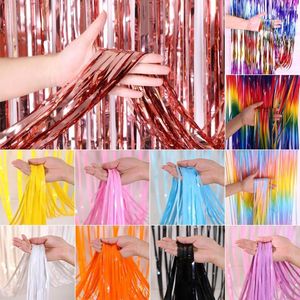 Party Decoration Tinsel Foil Rain Silk Curtain Wedding Birthday Kids Baby Shower 1st Pozone Wall Drapes Backdrop Decor