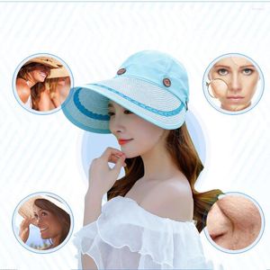 Berets Adjustable Neutral Tennis Golf Visor Sun Hat Summer Women Hats Beach Big Brim Sunhat Sports Cap Patchwork Outdoor Sunscreen