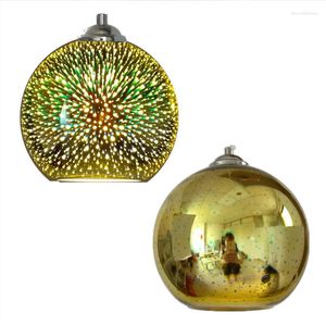Pendantlampor Modern Creative LED Hanging Light Personality Design 3D Colorful Plated Glass El Lamp Mirror Ball E27