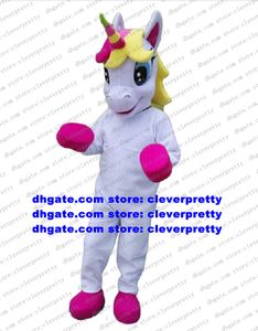 Unicorn Rainbow Pony Flying Horse Mascot Costume Adult Cartoon Postacie strój Kwiecie