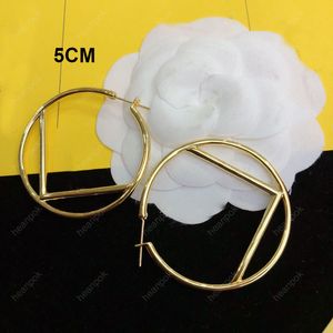 5cm Gold Hoop Earrings 3.5cm Silver Earring Designer For Women Studs Luxury Hoops Brand Letter Design Earrings F Fashion Jewelry Luxe Box