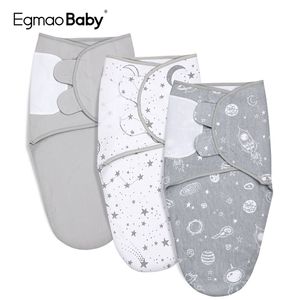 Filtar Svaddling 100% Organisk bomullsbarn Baby Swaddle Filt Wrap för spädbarnsjusterbar född 0-3 månad 221024