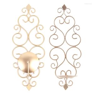 Fragrance Lamps Iron Wall Candle Sconce Holder Set Of 2 Hanging Mounted Pillar Decor For Bedroom Dining Room