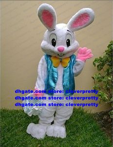 White Easter Bunny Bugs Mascot Costume Mascotte Jackrabbit Hare Rabbit Lepus Adult Cartoon Character Outfit Suit No.1769