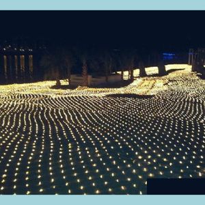 Christmas Decorations 6Mx4M 678Leds Large Net Lights Led Christmas Curtain Light Flash Lamps Festival Drop Delivery 2022 Home Garden Dhdae