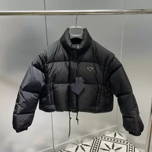 Damen-Parka-Jacke, Designer-Pufferjacken, Damen-Wintermantel, Damen-Daunenweste, kurzer Reißverschluss, Buchstabe, dick, modische Ärmel, abnehmbar, warm, lange Ärmel, 20er Jahre