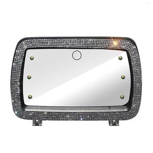 Accessori interni Visiera per auto Specchio cosmetico LED Trucco con 6 luci e batteria incorporata Cosmetico universale per camion